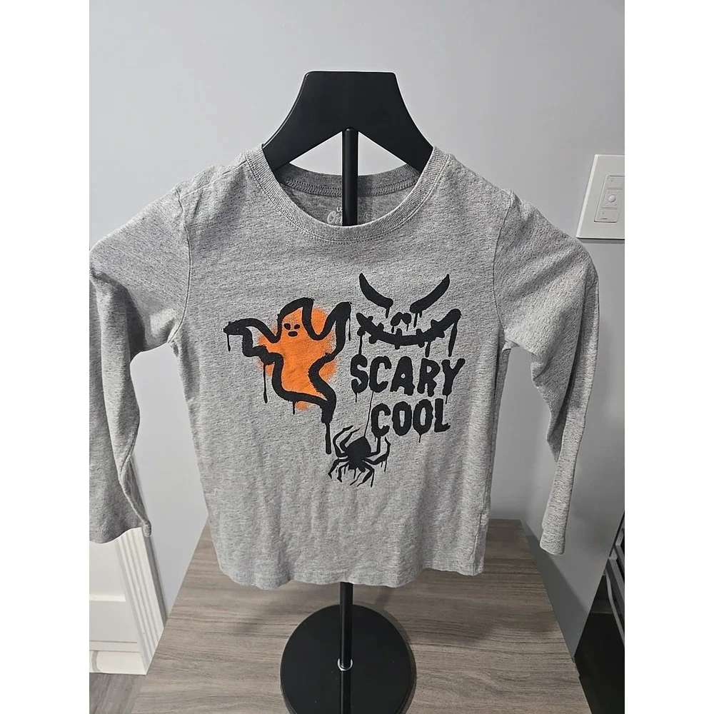 OSH KOSH ORGINAL KIDS SCARY COOL LONG SLEEVE SHIRT GREY SIZE 6/6A
